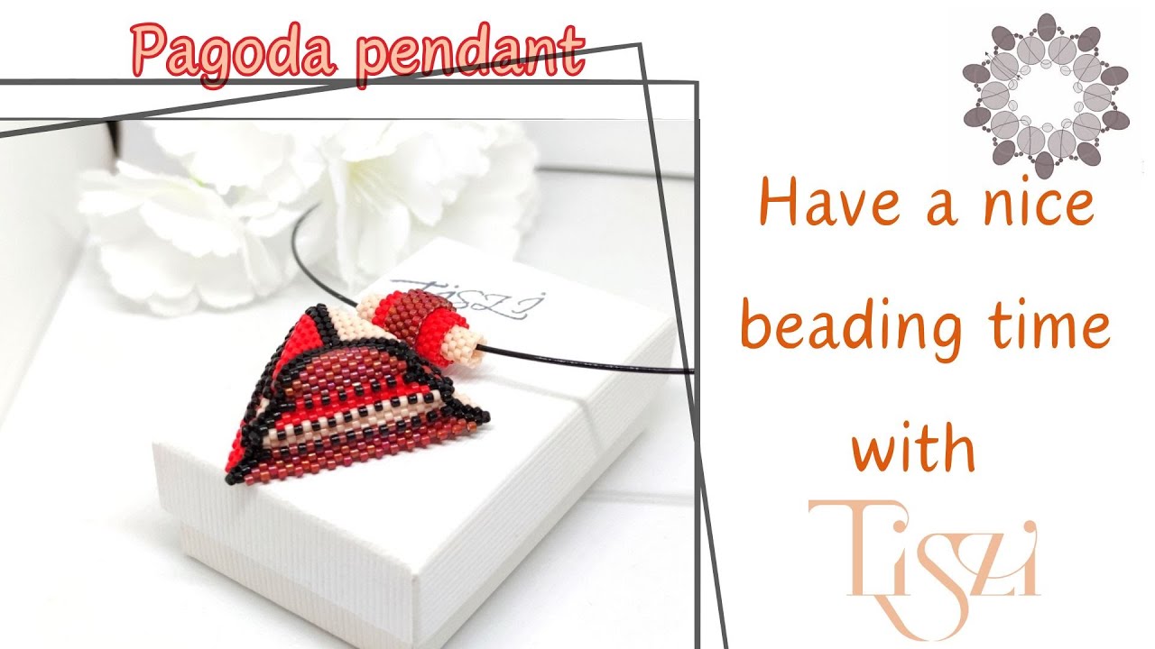 #37 Pagoda pendant in peyote stitch by Tiszi. Beaded triangle shape pendant part1 #tutorial #beading