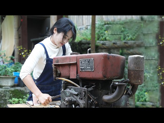 💡Genius Girl Repaired The Broken Old Diesel Engine And Made It More Powerful Than Before!|Linguoer class=