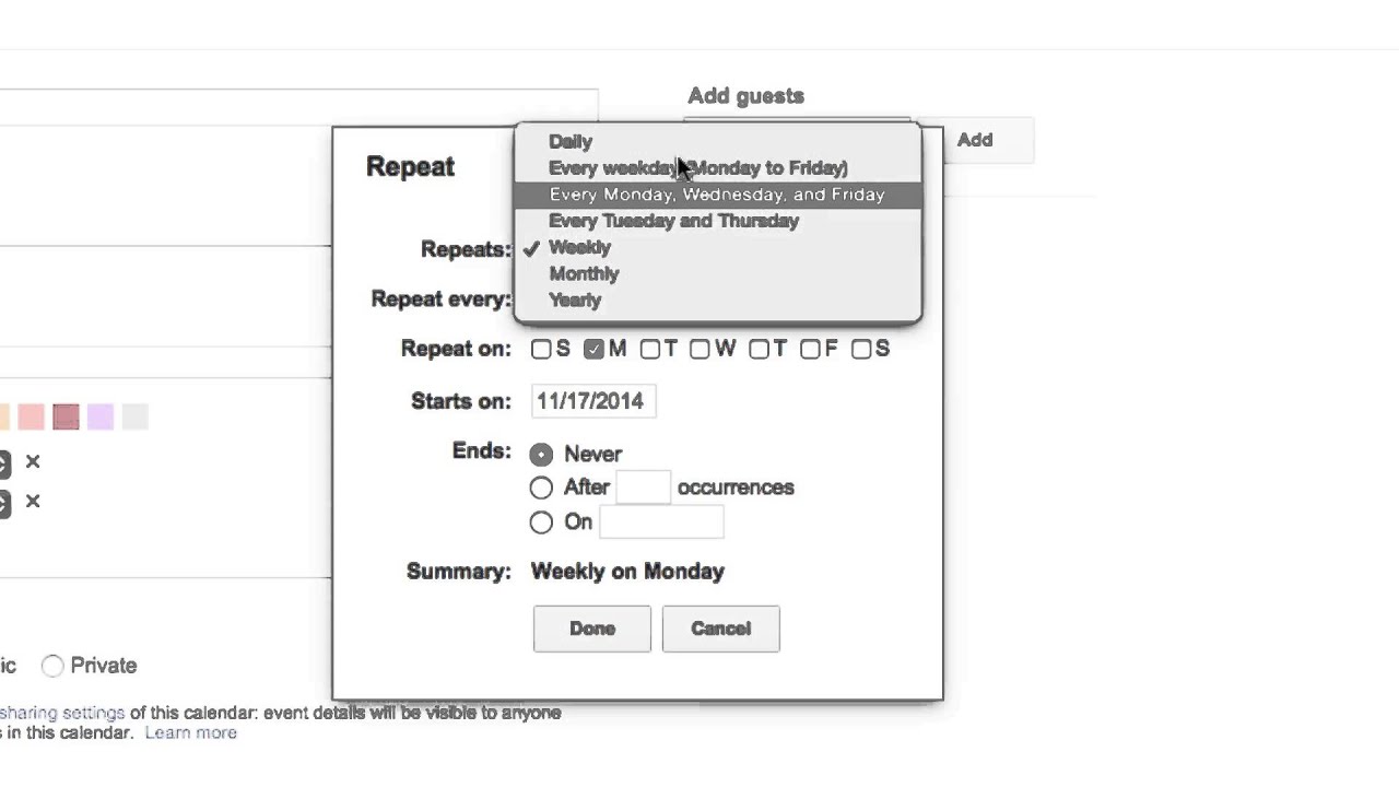 Make Recurring/Repeating Events Easily In Google Calendar [How To