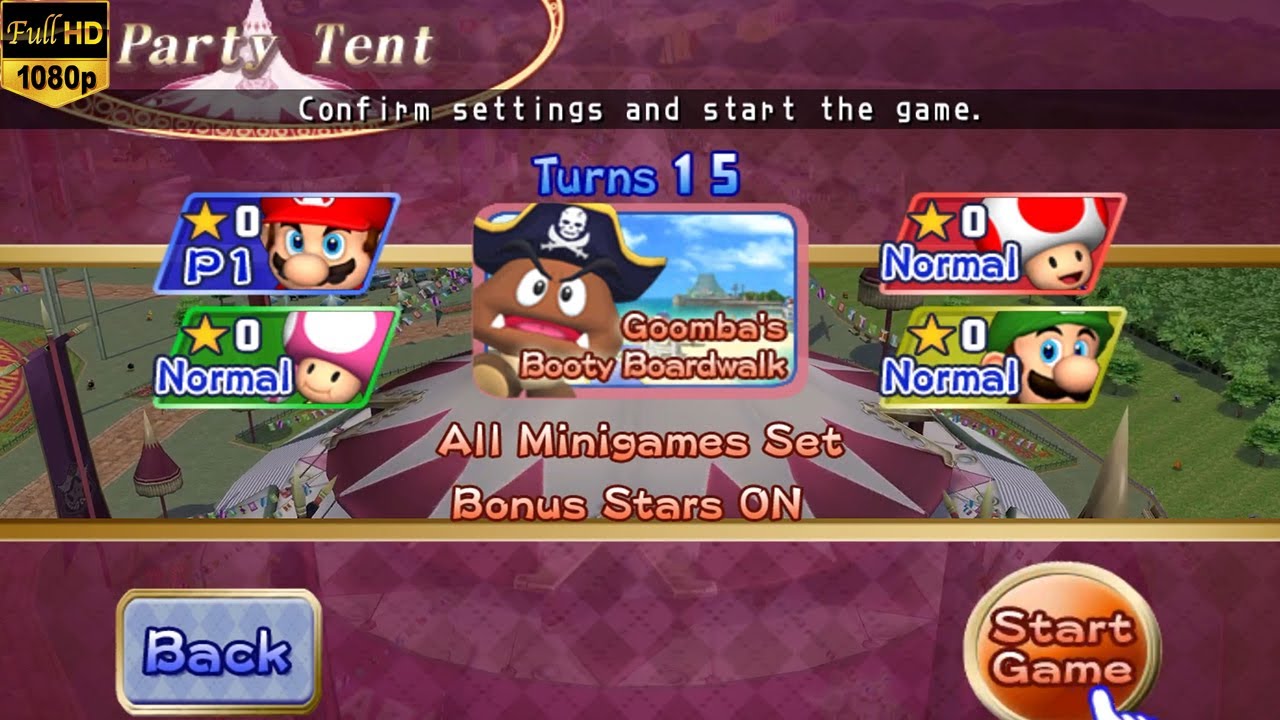 Mario Party 8 - Battle Royale - Goomba's Booty Boardwalk - Mario vs Luigi vs Toadette vs Toad