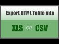 Export HTML table into Excel or CSV using vanilla javascript