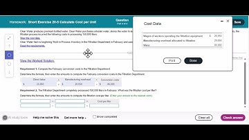Short Exercise 20-5 Calculate Cost per Unit, 14th Edition
