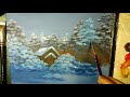 How To Paint A Snowy Christmas Night / Acrylic painting for beginners ❄