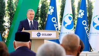 Президентликка номзод Шавкат Мирзиёев сайловчилар билан учрашиш учун Нукус шаҳрига келди