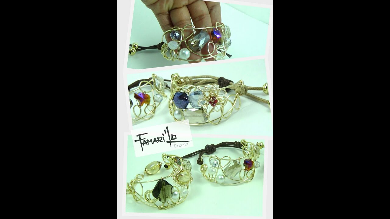 Pulsera en Alambre con cristales bisuteria