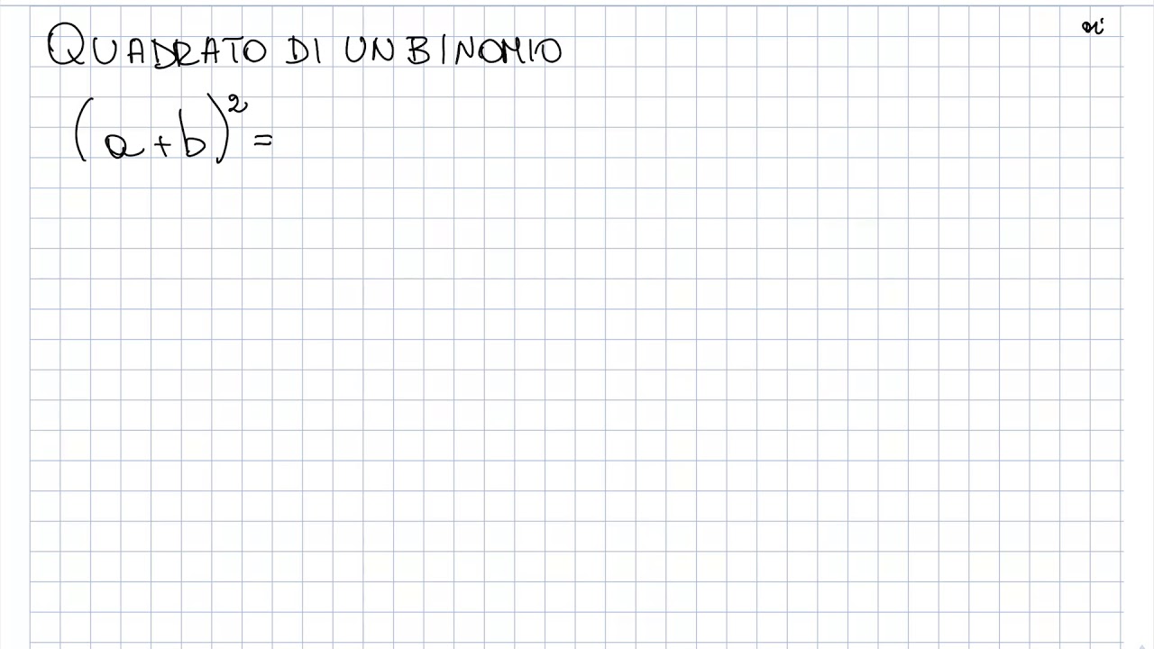 Quadrato di un binomio 1 YouTube Quadrato di un binomio 1 YouTube