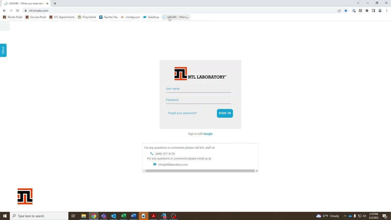 How To Get Started Using LIMSABC - NTL's Web Based Portal