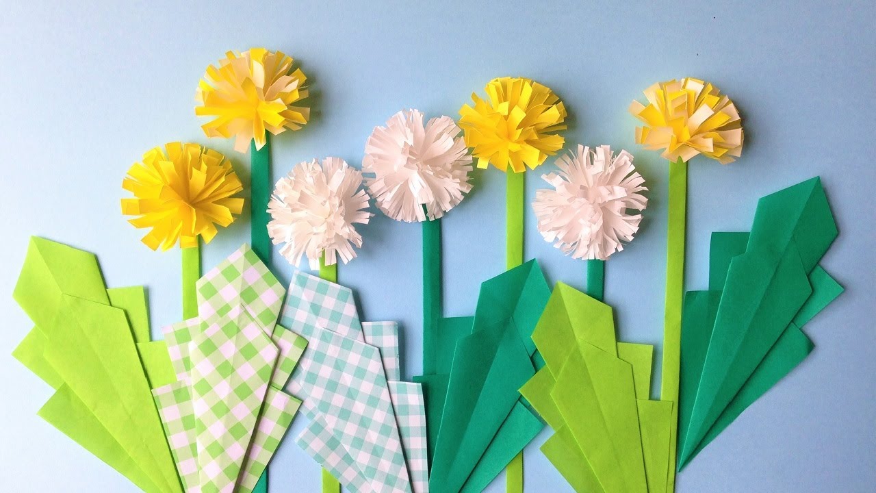 折り紙 たんぽぽの花と綿毛 リースの折り方 Origami Flower And Seed Head Dandelion Wreath Tutorial Niceno1 Youtube
