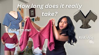 How long does it REALLY take to knit a top? | KNIT VLOG, knit with me