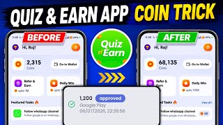 Quiz And Earn App Me Coin Kaise Kamaye | Quiz & Earn App Real Or Fake | Quiz & Earn App Withdrawal screenshot 1