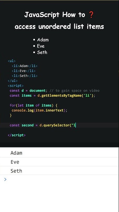 JavaScript How to access unordered list items - YouTube
