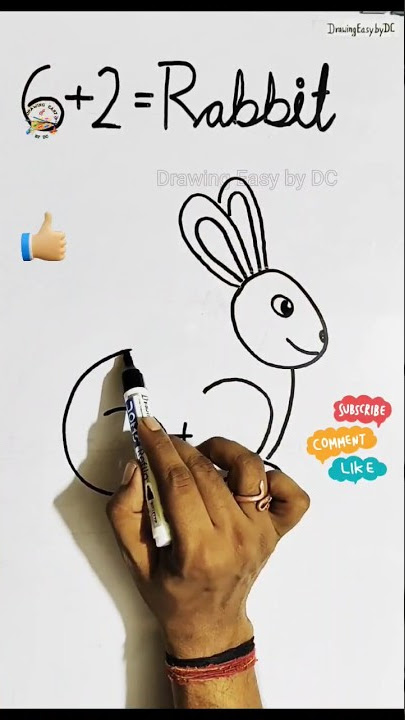 drawing from number 6 and 2 | How to draw a Rabbit | Rabbit drawing easy | rabbit drawing trick