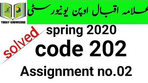 solved Assignment spring 2020 code 202 .