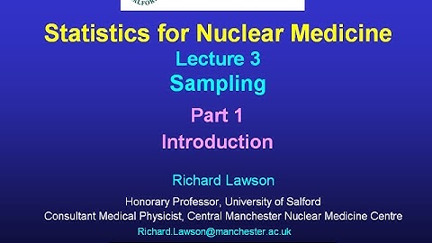 Statistics Lecture 3, Sampling; Part 1