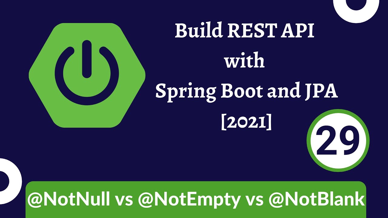Build Rest Api With Spring Boot And Jpa [2021] - 29 @Notnull Vs @Notempty Vs @Notblank