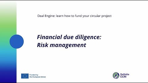 Part 17: Financial due diligence — Risk management