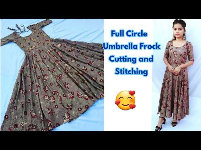 Designer Neck Umbrella Cut Frock Cutting(34 size) - YouTube