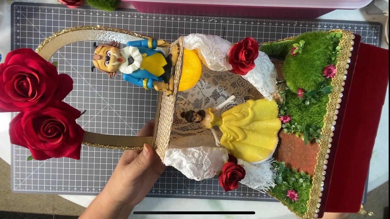 DIY | CAIXA CENÁRIO LUXO A BELA E A FERA | HOW TO MAKE A BIRTHDAY BACKDROP BOX