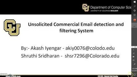 Data Center Scale Computing Project Video-Unsolicited commercial email detection & filtering system