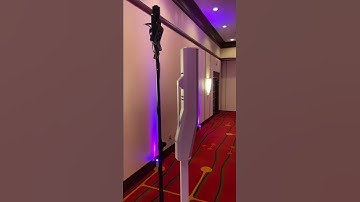 Mini uplights | This is a very affordable way to add some ambiance to your banquet room.