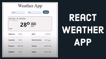 Build a Weather App in React JS | Using Weather API