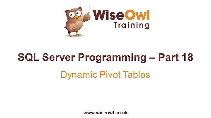 SQL Server Programming Part 18 - Dynamic Pivot Tables