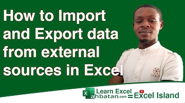 Importing and Exporting data in Excel