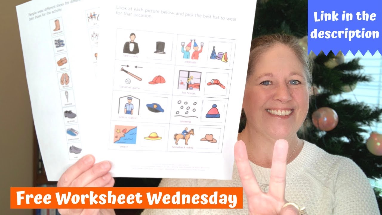 Free Worksheet Wednesday: Hats and Shoes Matching - YouTube