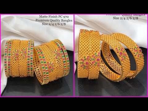 1 Gram Gold Bangles Sets With Price || Gold Plated Bangles Buy Online || Matte Finish Bangles Sets