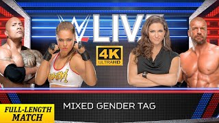 FULL MATCH - Ronda Rousey & The Rock Vs. Triple H & Stephanie WWE2k24