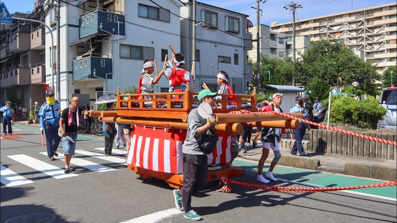 令和6年 大阪市城東区放出 阿遅速雄神社 夏祭り 子供みこし 太鼓 巡行