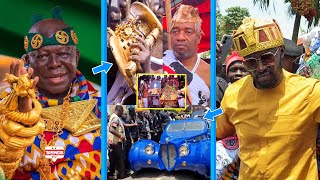 Akwasidaekeseɛ! Otumfuo Shows The Golden Stool: Cheddar, Ga Mantse & Others Join; Fíres On Galamsey