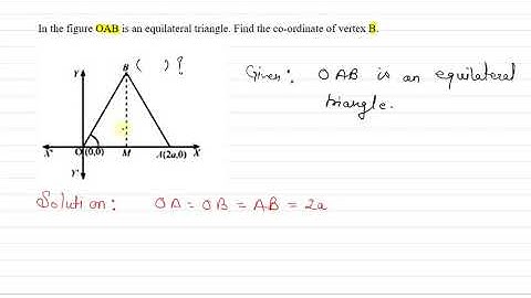 In the figure OAB is an equilateral triangle. Find the co-ordinate of vertex B.