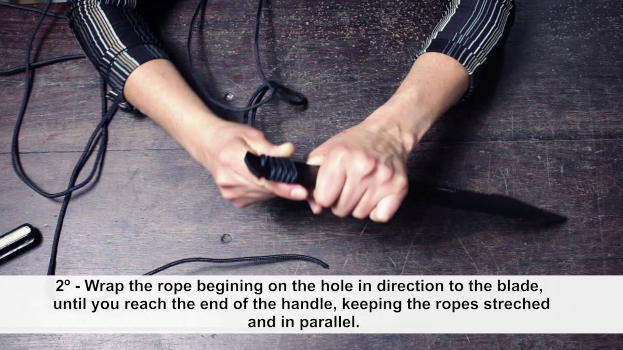 How to Wrap a Knife with Kevlar Paracord - Step by Step - YouTube