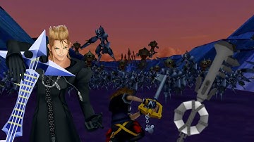 KH2.5 Lvl 1 No Damage - Hollow Bastion 2 (Demyx and 1k Heartless) (w/ commentary)