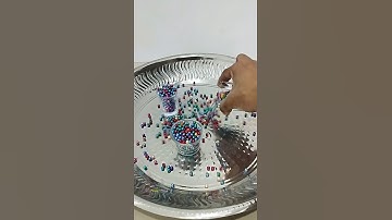 Colourful Pearls Drop from Different Glasses & Bottle. #oddlysatisfying #satisfying #asmr #shorts