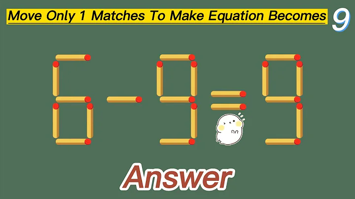 Turn The Wrong Equation 6-9=9 Into Correct | Matchstick Puzzle