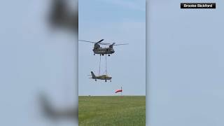 Fort Dodge fighter jet gets helping hand and helping lift