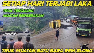 Setiap Hari Terjadi Kecelakaan‼️ Jalur Sitinjau Lauik Mencekam, Truk Batu Bara Dari Jambi Rem Blong