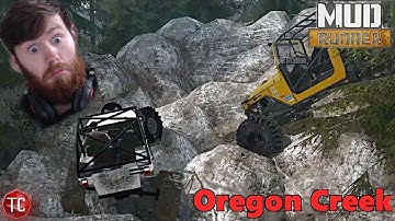 SpinTires MudRunner: NEW Realistic Crawling Map! HARD TRAILS!! Oregon Creek