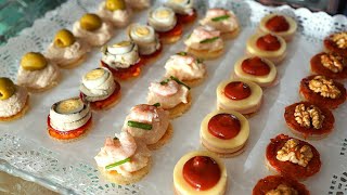 Canapés Variados Fáciles y Rápidos con Trucos para que aguanten más tiempo. Aperitivos para Navidad