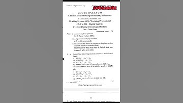 Digital System 2024 Rgpv Question Paper #cs304 #co304 #ct304