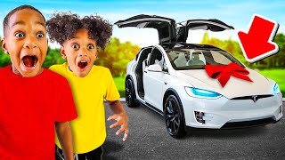 SURPRISING DJ \& KYRIE WITH A NEW MODEL X TELSA PLAID!