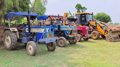 Mahindra 575 | Swaraj 742 | New Holland Loading Soil in JCB 3dx #jcbvideo #tractorvideo#farmingvideo