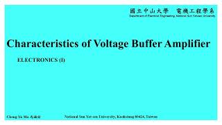 4 ELECTRONICS (I) Characteristics of Voltage Buffer Amplifier