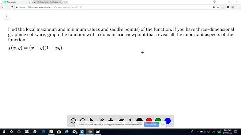 Find the local maximum and minimum values and saddle point(s) of the function. If you have three-di…