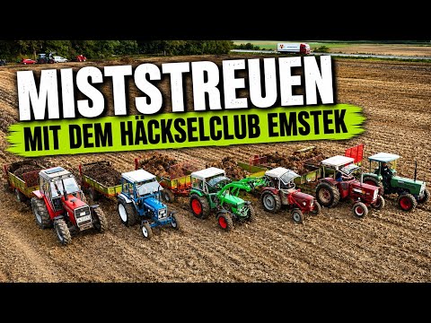 Vintage Tractors in Action: Spreading Manure with the Häckselclub Emstek