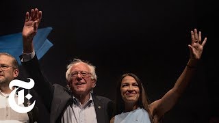 Bernie Sanders and New York Democratic congressional nominee Alexandria Ocasio-Cortez in Wichita, Kansas, From YouTubeVideos
