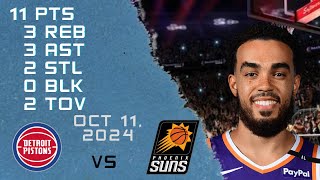 Tyus Jones Player Full High Lowlights vs PISTONS 11 10 2024