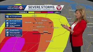 Severe storms are possible tonight